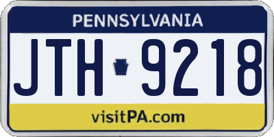 PA license plate JTH9218