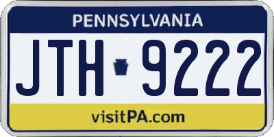 PA license plate JTH9222