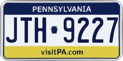 PA license plate JTH9227