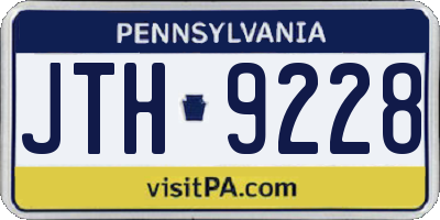 PA license plate JTH9228