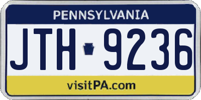 PA license plate JTH9236