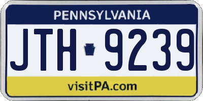 PA license plate JTH9239