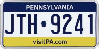 PA license plate JTH9241