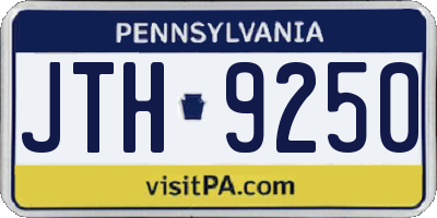 PA license plate JTH9250