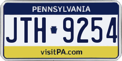PA license plate JTH9254