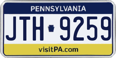 PA license plate JTH9259