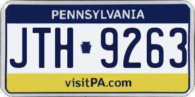 PA license plate JTH9263