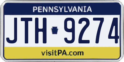 PA license plate JTH9274