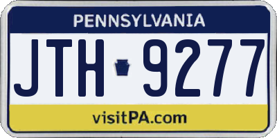 PA license plate JTH9277