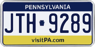 PA license plate JTH9289
