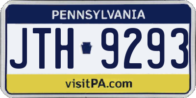 PA license plate JTH9293