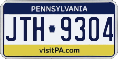 PA license plate JTH9304