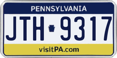 PA license plate JTH9317