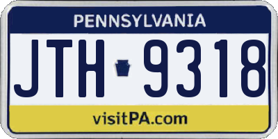 PA license plate JTH9318