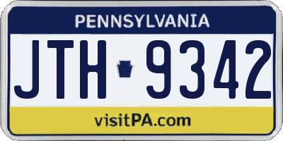 PA license plate JTH9342