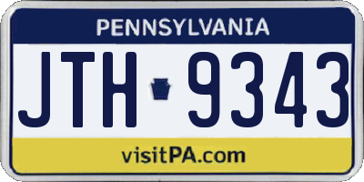 PA license plate JTH9343