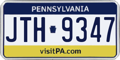 PA license plate JTH9347