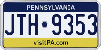 PA license plate JTH9353