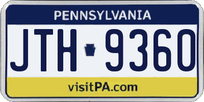 PA license plate JTH9360