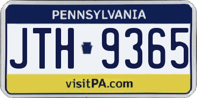 PA license plate JTH9365
