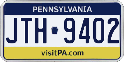 PA license plate JTH9402