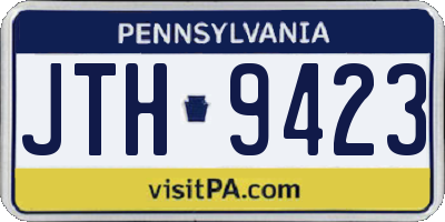 PA license plate JTH9423