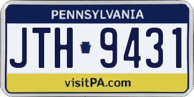 PA license plate JTH9431
