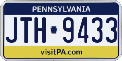 PA license plate JTH9433