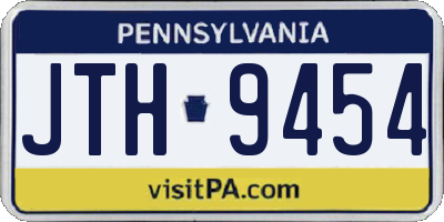 PA license plate JTH9454