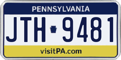 PA license plate JTH9481