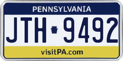 PA license plate JTH9492