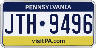 PA license plate JTH9496