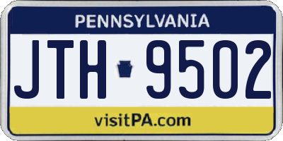 PA license plate JTH9502