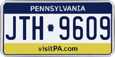 PA license plate JTH9609