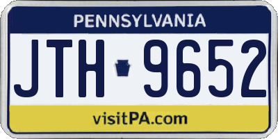 PA license plate JTH9652