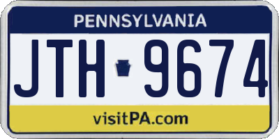 PA license plate JTH9674