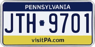 PA license plate JTH9701