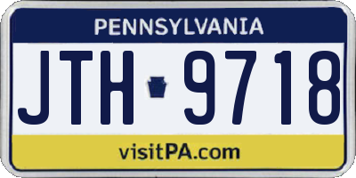 PA license plate JTH9718
