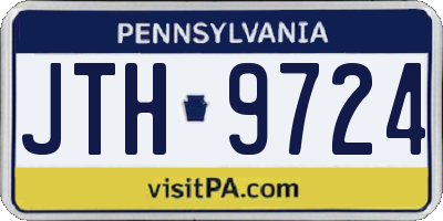 PA license plate JTH9724