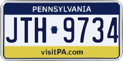 PA license plate JTH9734