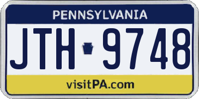 PA license plate JTH9748