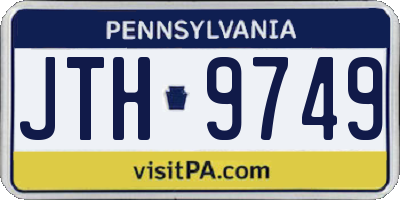 PA license plate JTH9749