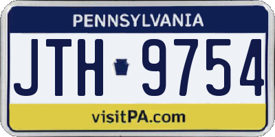 PA license plate JTH9754