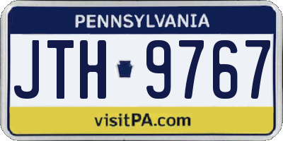 PA license plate JTH9767