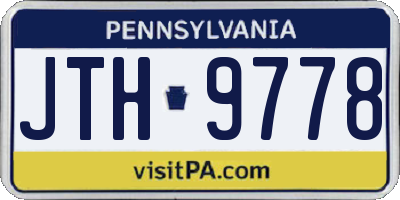 PA license plate JTH9778