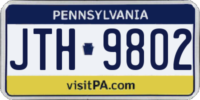 PA license plate JTH9802