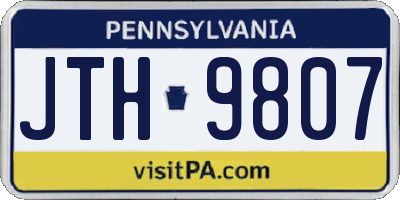 PA license plate JTH9807