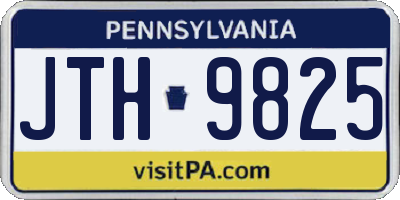 PA license plate JTH9825