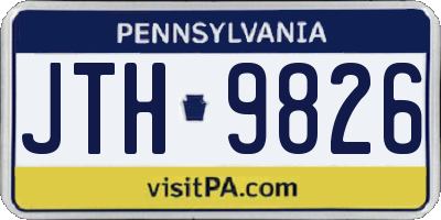 PA license plate JTH9826