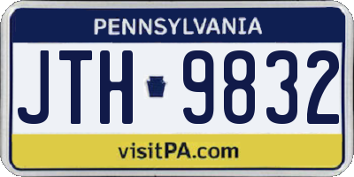PA license plate JTH9832